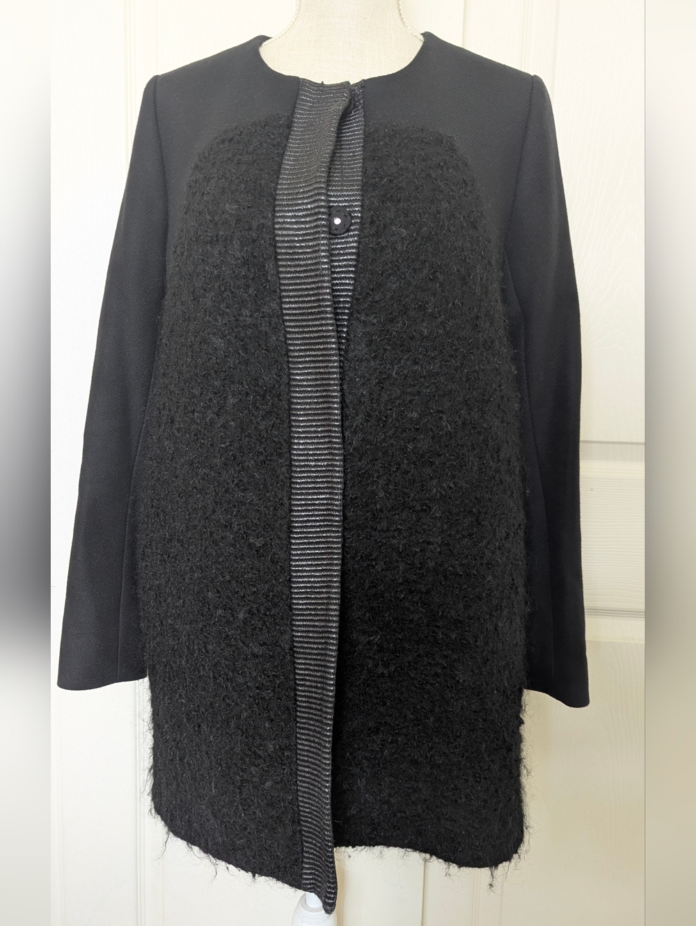 Diane Von Furstenberg Black Button Front Jacket